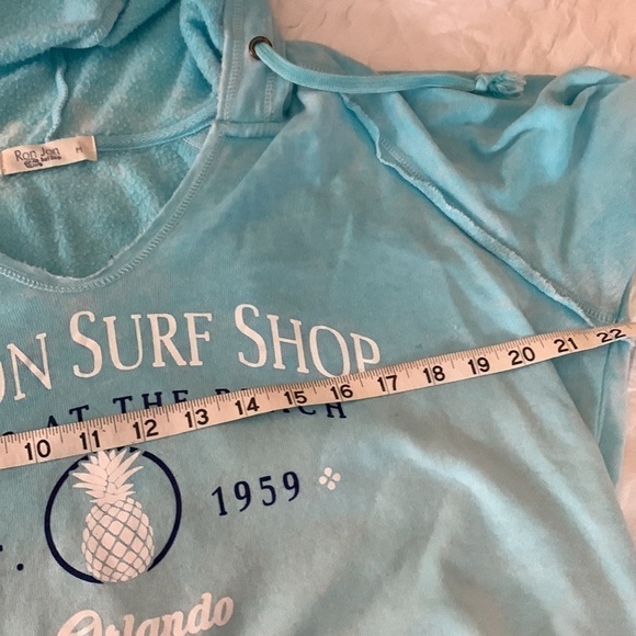 Sweatshirt Ron Jon hoodie ombré aqua white Orlando soft - Picture 12 of 13